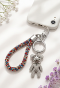 Crystal Loop Metal Bear Wristlet